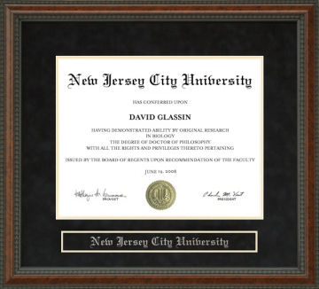 New Jersey City University (NJCU) Diploma Frame