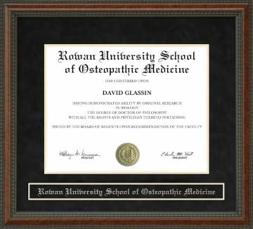 Rowan University School of Osteopathic Medicine Diploma Frame