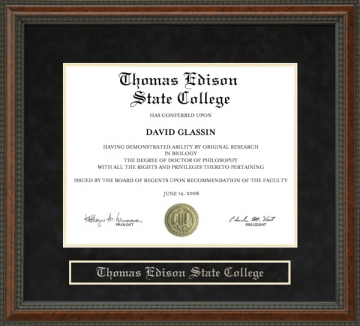 Thomas Edison State College (TESC) Diploma Frame