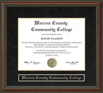 Warren County Community College Diploma Frame