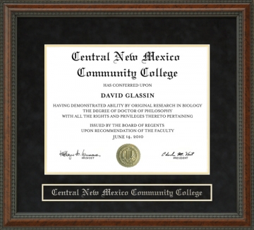 Central New Mexico Community College (CNM) Diploma Frame