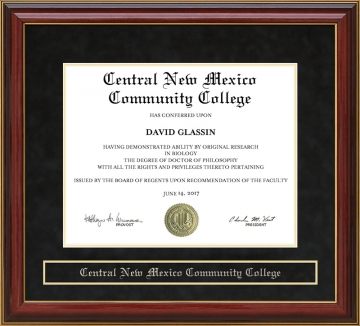 Central New Mexico Community College (CNM) Mahogany Diploma Frame