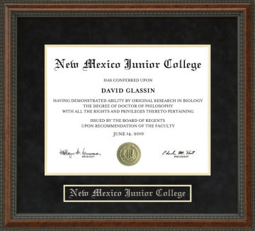 New Mexico Junior College (NMJC) Diploma Frame