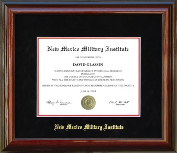 New Mexico Military Institute (NMMI) Embossed Diploma Frame