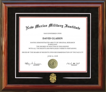 New Mexico Military Institute (NMMI) Diploma Frame with Mat Accent