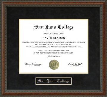 San Juan College Diploma Frame