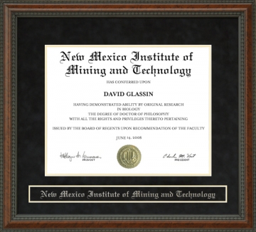 New Mexico Institute of Mining and Technology Diploma Frame