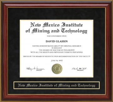 New Mexico Institute of Mining and Technology Mahogany Diploma Frame