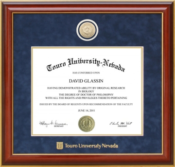 Touro University Diploma Frame with School Seal Medallion