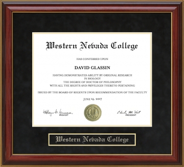 Western Nevada College Mahogany Diploma Frame