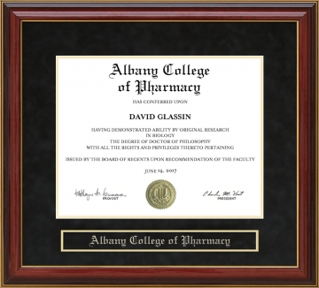 Albany College of Pharmacy (ACP) Mahogany Diploma Frame