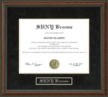 SUNY Broome Diploma Frame