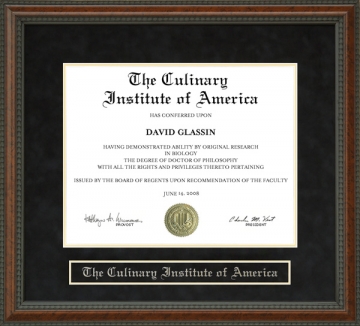 The Culinary Institute of America (CIA) Diploma Frame