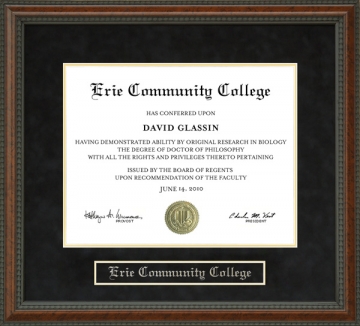 Erie Community College (ECC) Diploma Frame