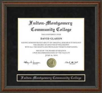 Fulton-Montgomery Community College (FMCC) Diploma Frame