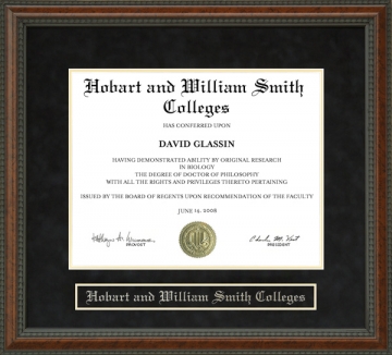 Hobart and William Smith Colleges Diploma Frame