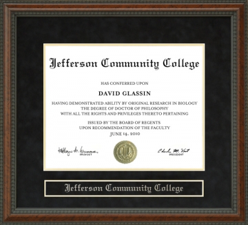 Jefferson Community College Diploma Frame