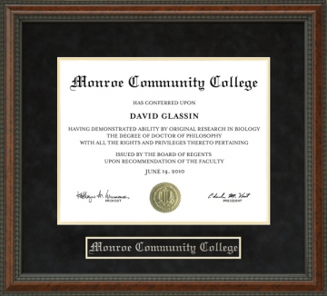 Monroe Community College Diploma Frame