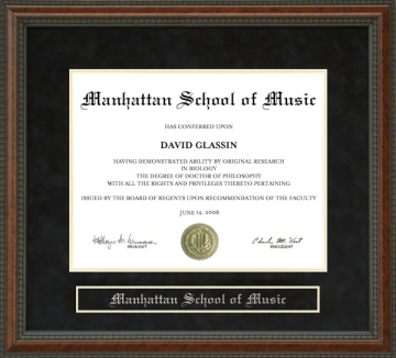 Manhattan School of Music Diploma Frame