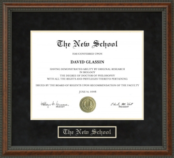 The New School Diploma Frame