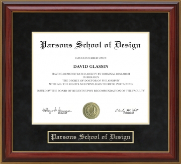 Parsons School of Design Mahogany Diploma Frame