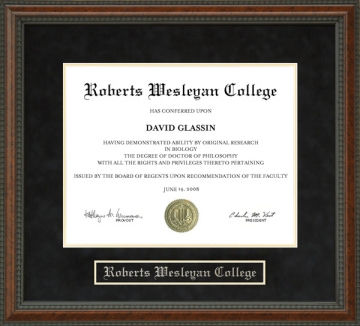 Roberts Wesleyan College Diploma Frame