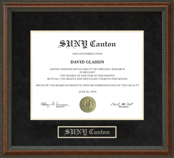 State University of New York at Canton (SUNY Canton) Diploma Frame