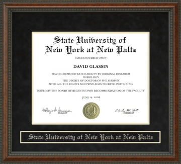 State University of New York at New Paltz (SUNY New Paltz) Diploma Frame