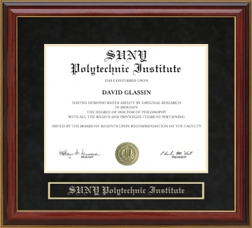 SUNY Polytechnic Institute Mahogany Diploma Frame