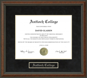 Antioch College Diploma Frame