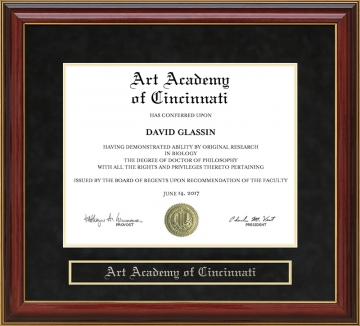 Art Academy of Cincinnati Mahogany Diploma Frame
