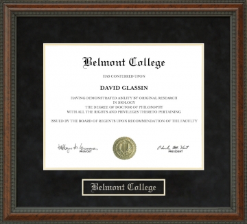 Belmont College Diploma Frame