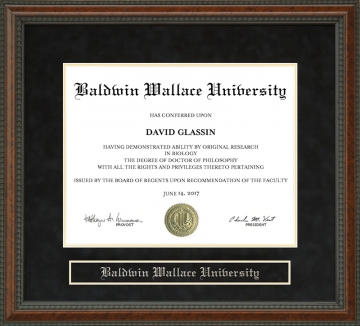 Baldwin Wallace University (BW) Diploma Frame
