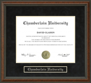 Chamberlain University Diploma Frame