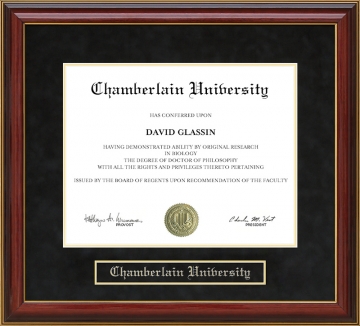 Chamberlain University Mahogany Diploma Frame
