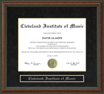 Cleveland Institute of Music (CIM) Diploma Frame