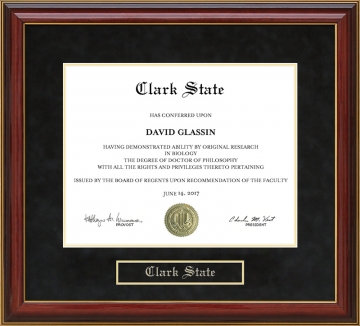 Clark State Mahogany Diploma Frame
