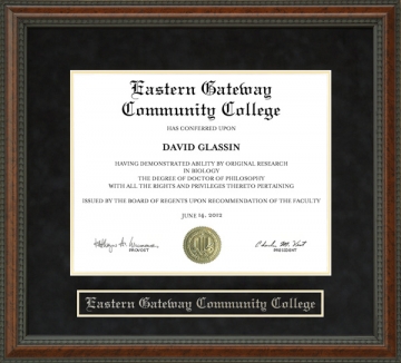 Eastern Gateway Community College (EGCC) Diploma Frame