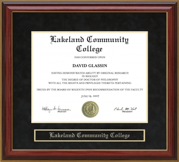 Lakeland Community College Mahogany Diploma Frame