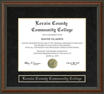 Lorain County Community College (LCCC) Diploma Frame