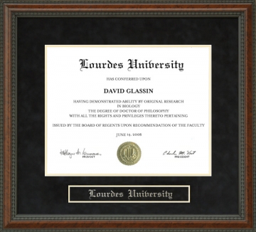 Lourdes University Diploma Frame