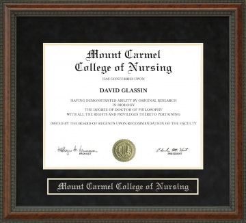 Mount Carmel College of Nursing Diploma Frame