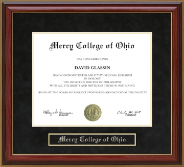 Mercy College of Ohio Mahogany Diploma Frame