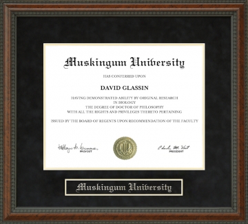 Muskingum University Diploma Frame