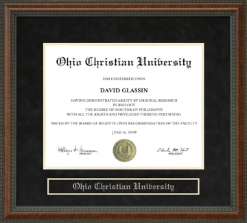 Ohio Christian University (OCU) Diploma Frame