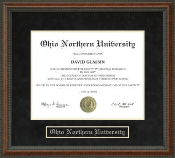 Ohio Northern University (ONU) Diploma Frame