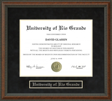 University of Rio Grande (Rio) Diploma Frame