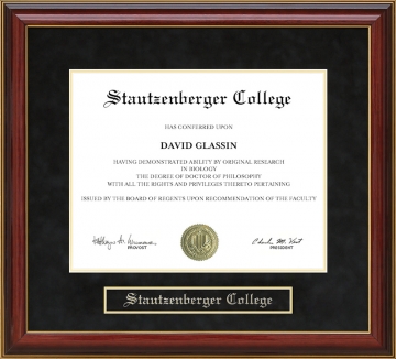 Stautzenberger College Mahogany Diploma Frame