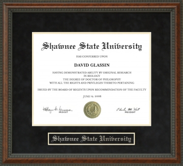 Shawnee State University (SSU) Diploma Frame