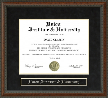 Union Institute & University (UI&U) Diploma Frame